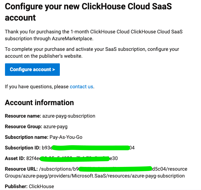ClickHouse Cloud 登録情報フォーム
