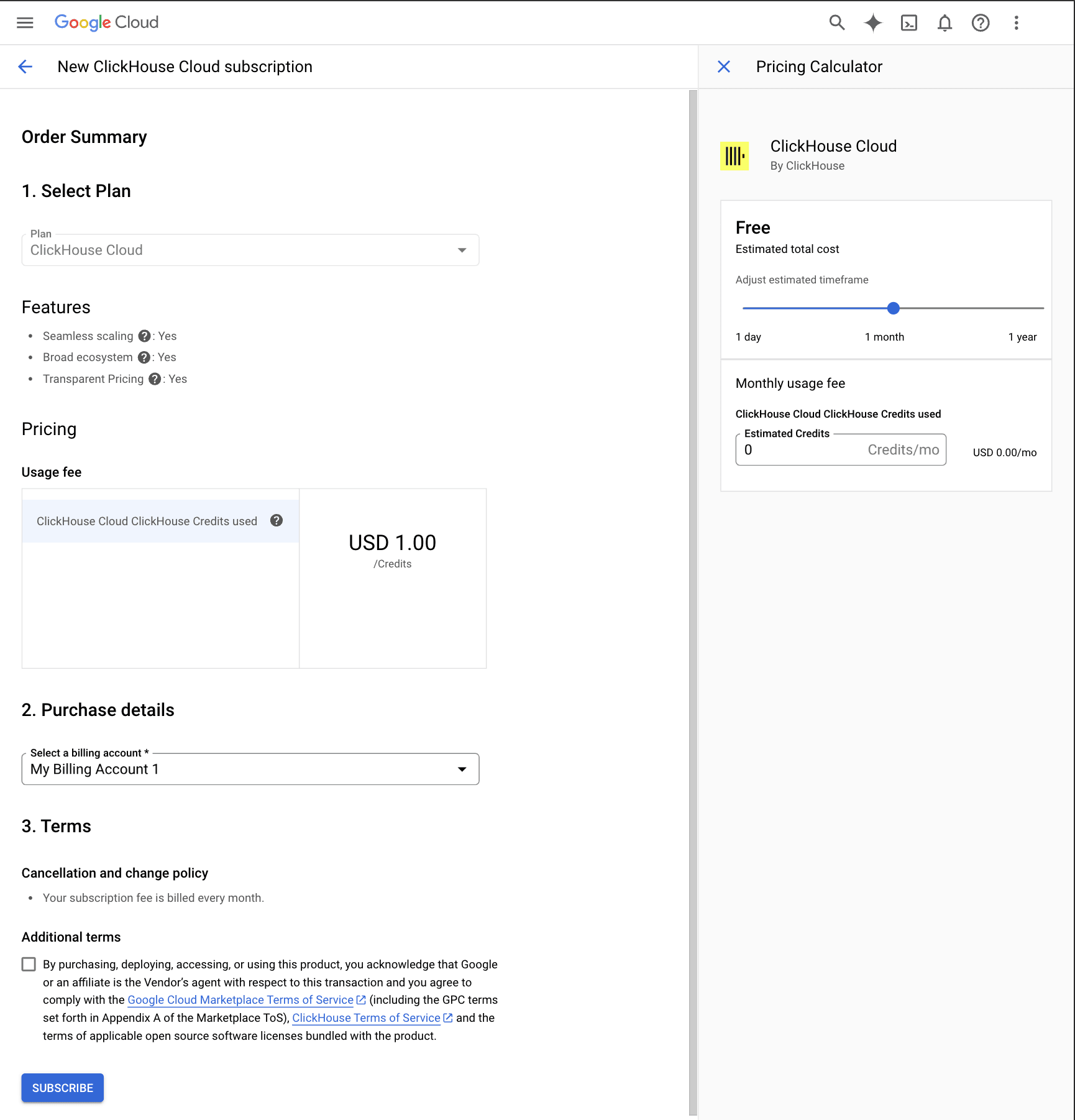 GCP Marketplace でサブスクリプションを設定