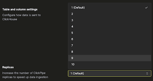 Répliques ClickPipes - De combien de répliques ClickPipes ai-je besoin ?