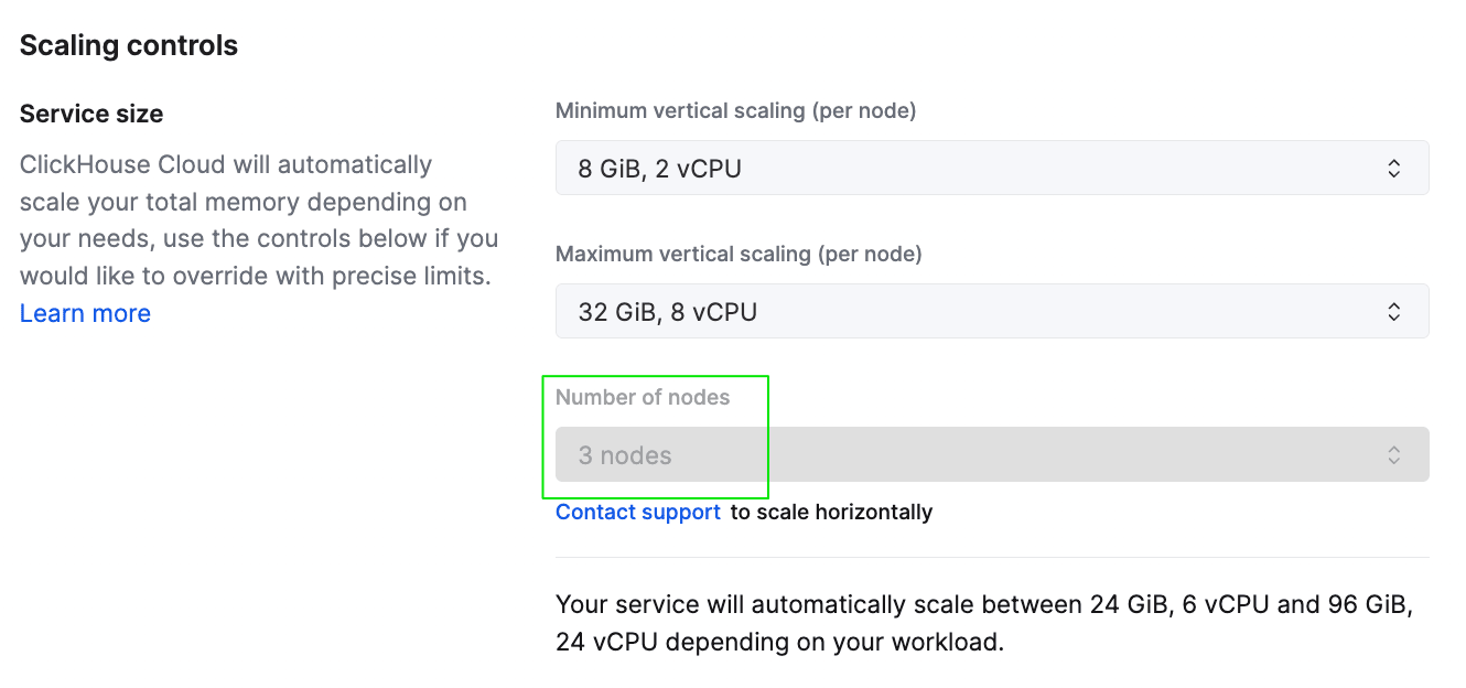 Configurações de escalonamento