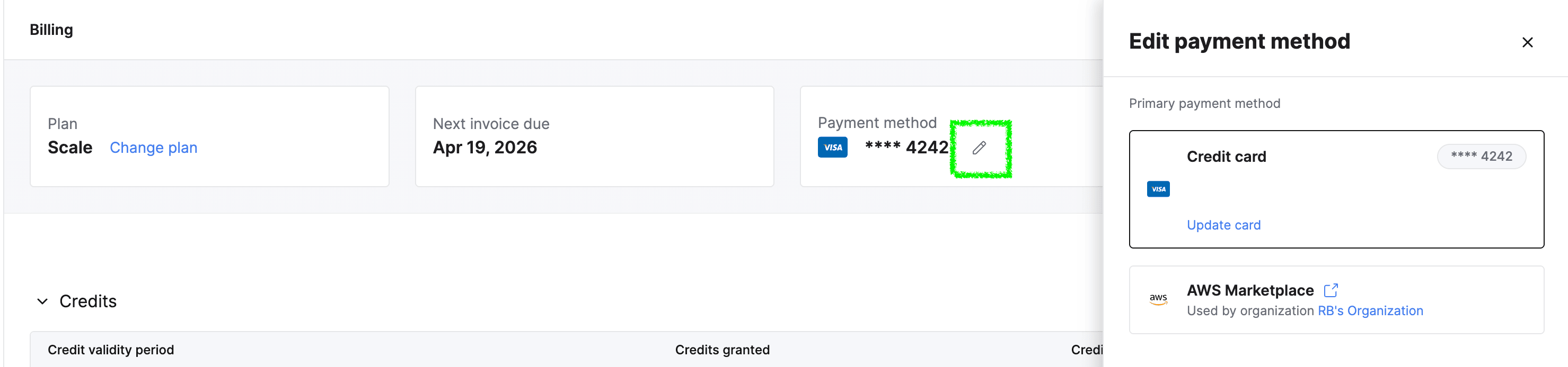 Modifier le mode de paiement