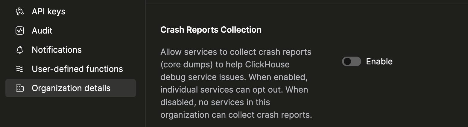 Crash reports collection