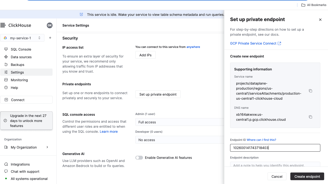 Filtre des endpoints privés