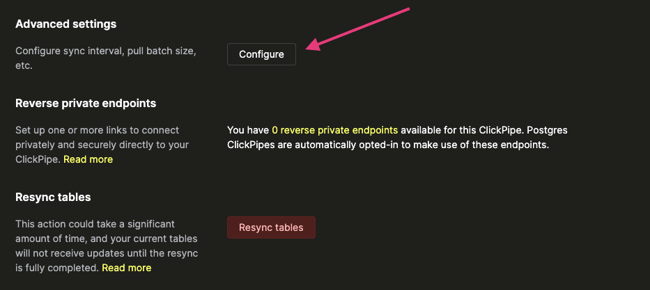 Edit sync button